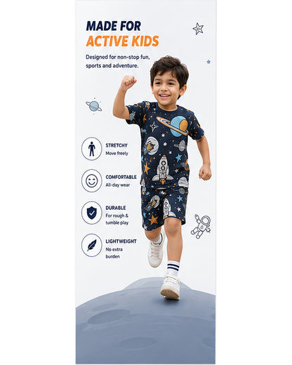 Tiny Sprouts Space & Star Kids AOP Sports Set - detail 5 of 8