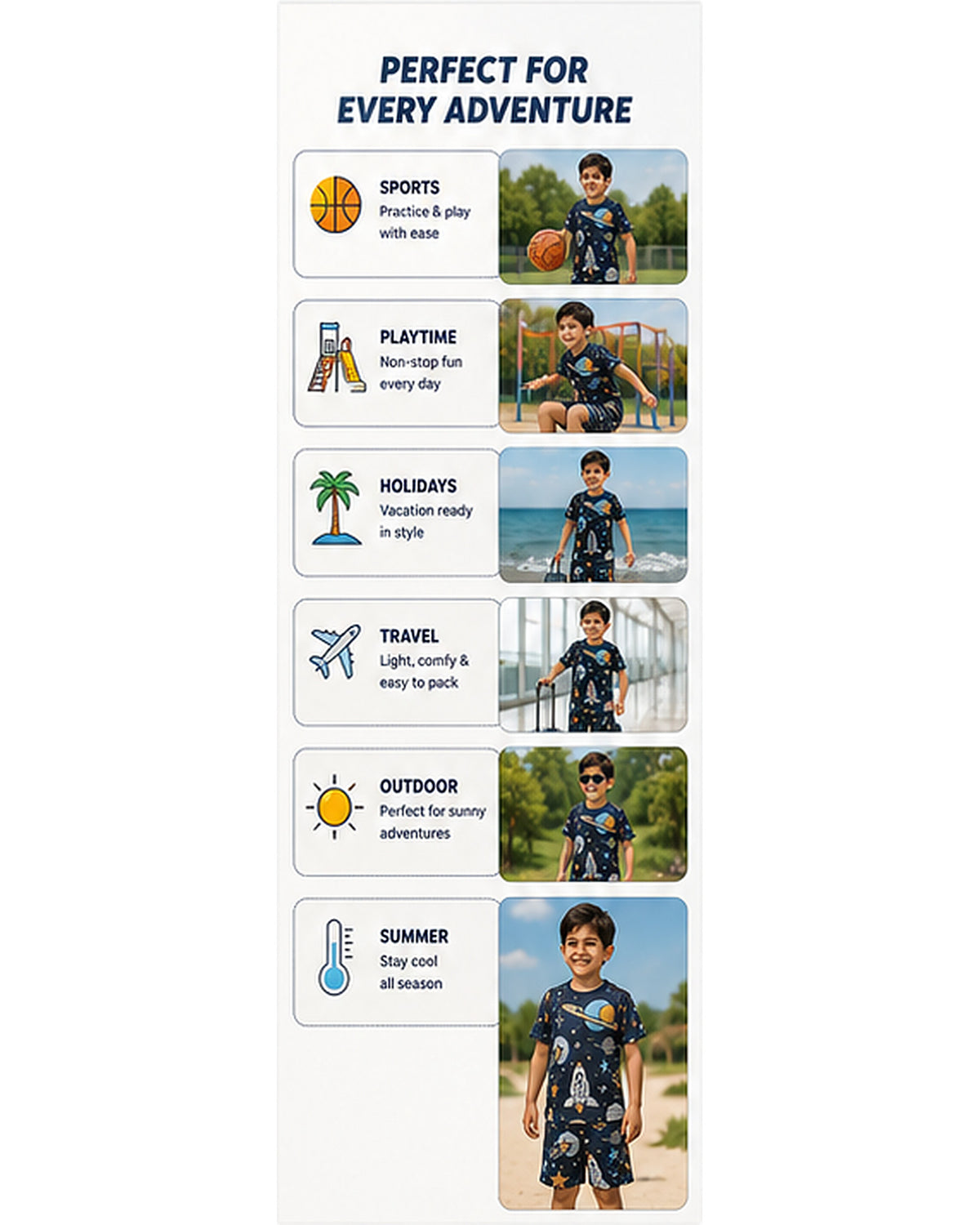 Tiny Sprouts Space & Star Kids AOP Sports Set - detail 7 of 8