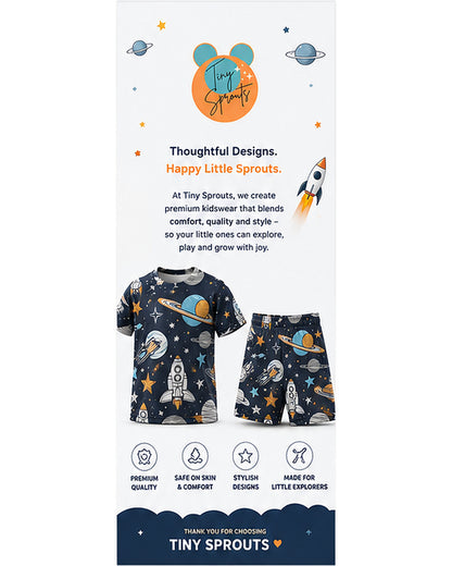 Tiny Sprouts Space & Star Kids AOP Sports Set - detail 8 of 8