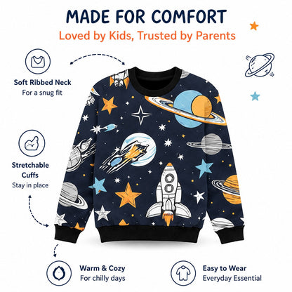 Space & Star Sweatshirt – fabric detail