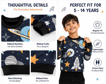 Space & Star Sweatshirt – front and back view