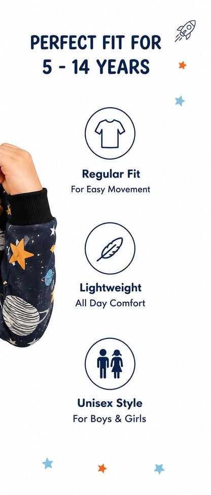 Space & Star Sweatshirt – close-up details
