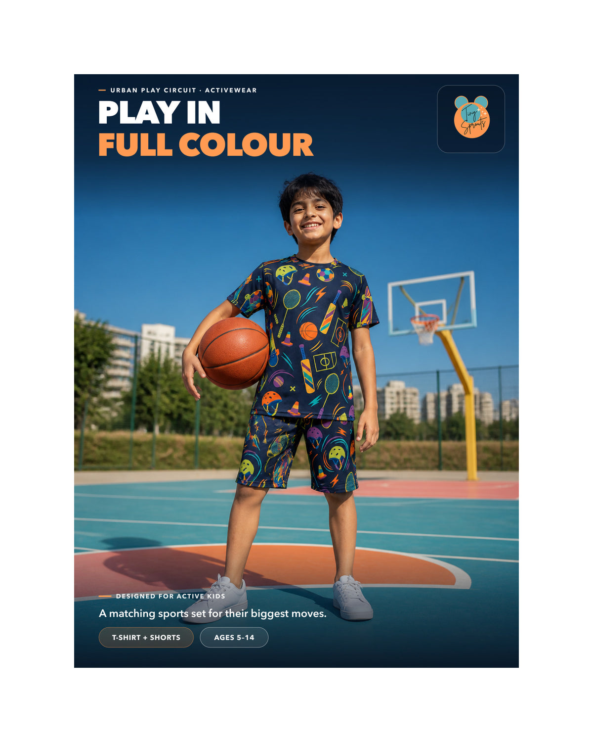 Tiny Sprouts Urban Play Circuit Kids AOP Sports Set - detail 1 of 8