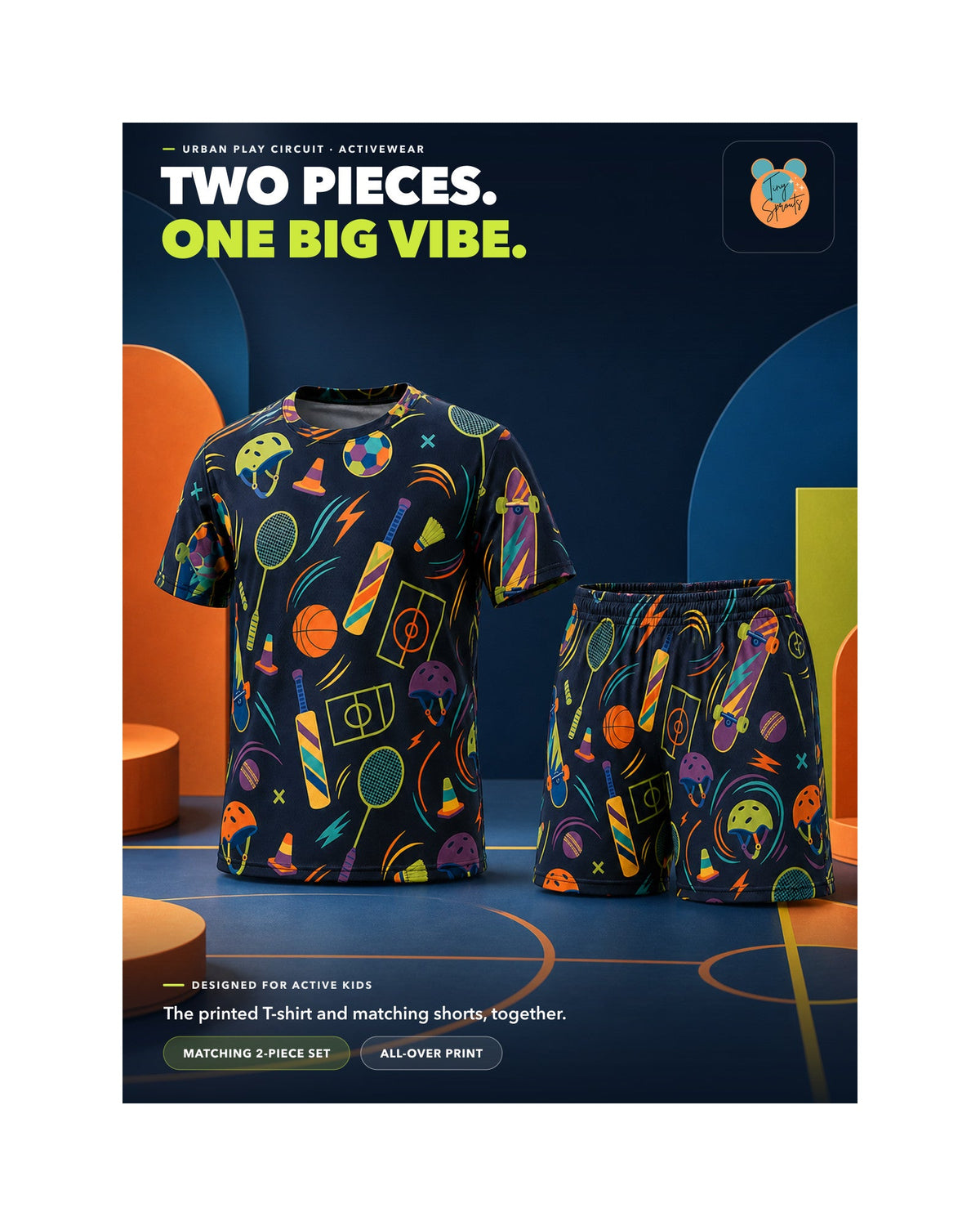Kids AOP Sports Shorts - Urban Play Circuit - detail 2 of 8