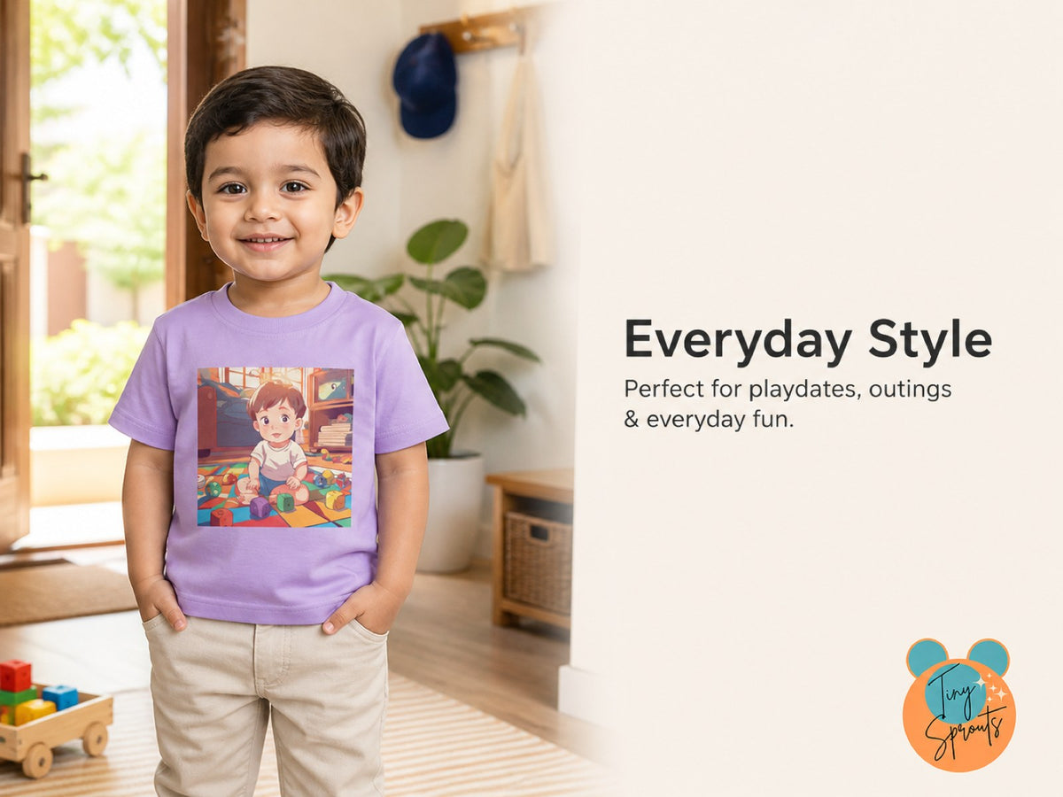 Tiny Sprouts Boy with Toys Toddler T-Shirt – everyday styling