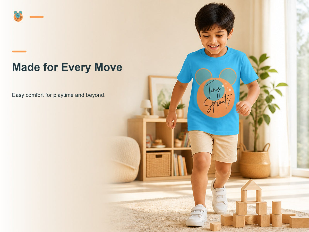 Tiny Sprouts Kids Round Neck T-Shirt – play-ready fit