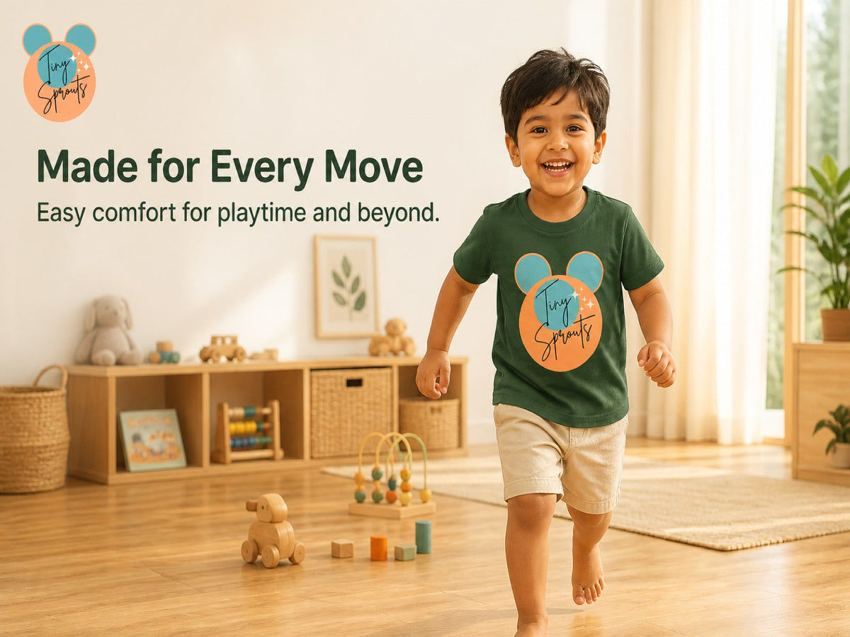 Tiny Sprouts Toddler Round Neck T-Shirt – play-ready fit