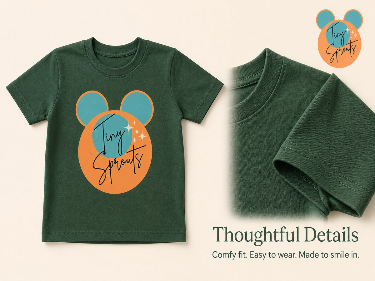 Tiny Sprouts Toddler Round Neck T-Shirt – detail close-ups