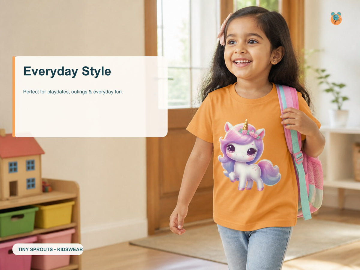 Tiny Sprouts Cute Unicorn Toddler T-Shirt – everyday styling