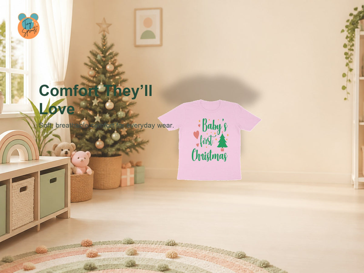 Tiny Sprouts 1st Christmas Toddler T-Shirt – comfort and fabric