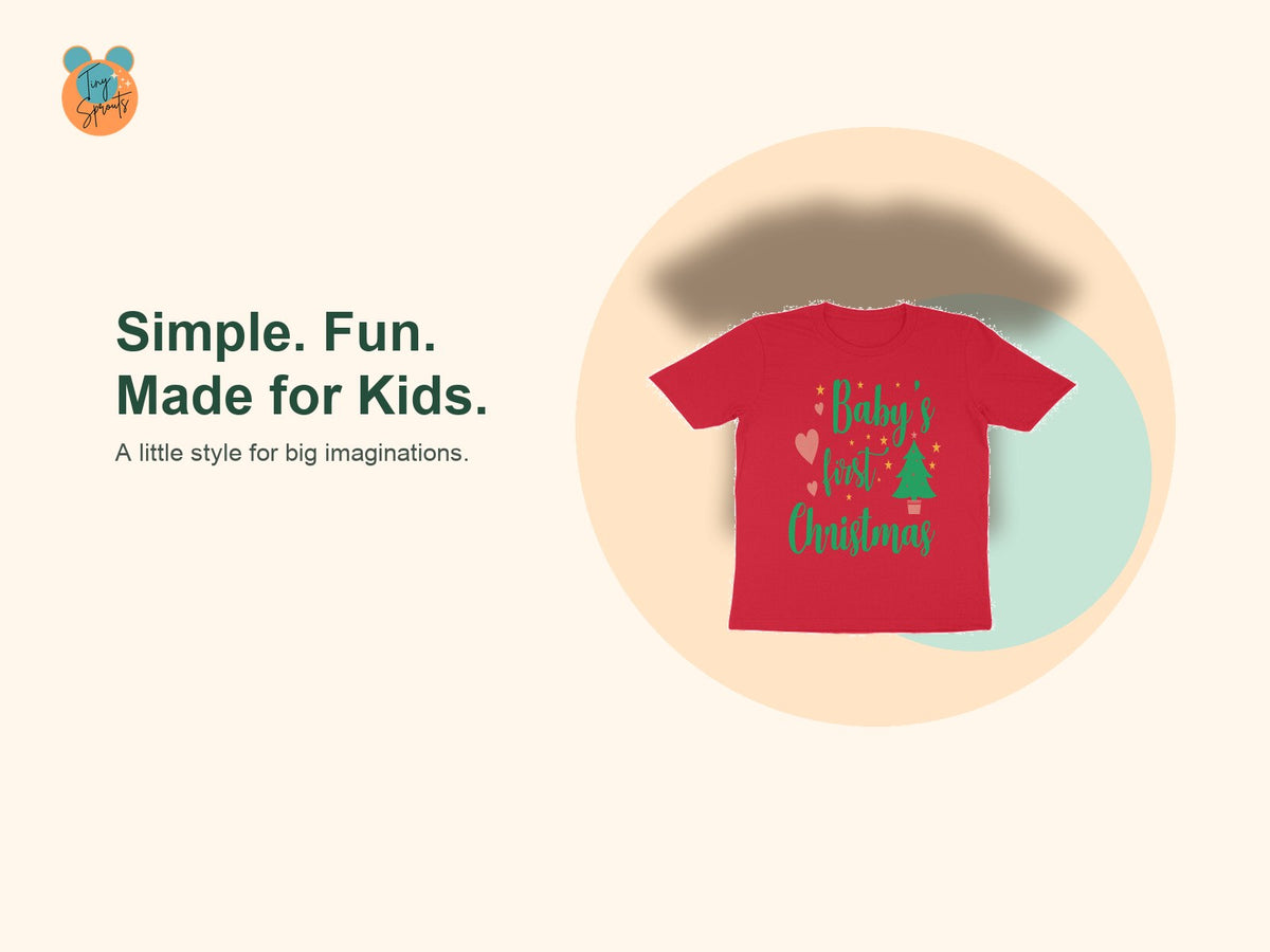 Tiny Sprouts 1st Christmas Toddler T-Shirt – product beauty shot