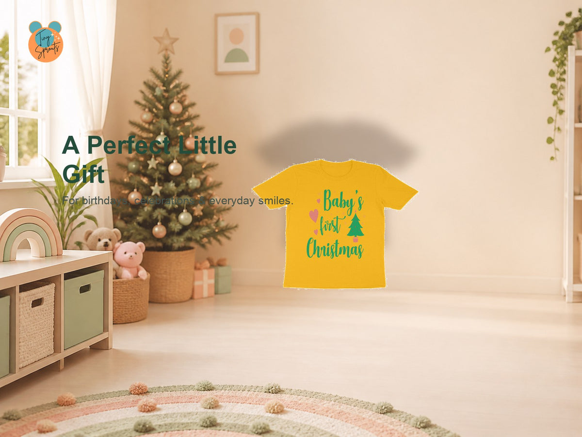 Tiny Sprouts 1st Christmas Toddler T-Shirt – gift-ready