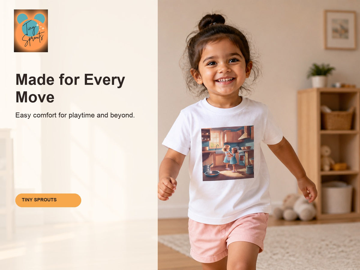 Tiny Sprouts Girls in the Kitchen Toddler T-Shirt – play-ready fit