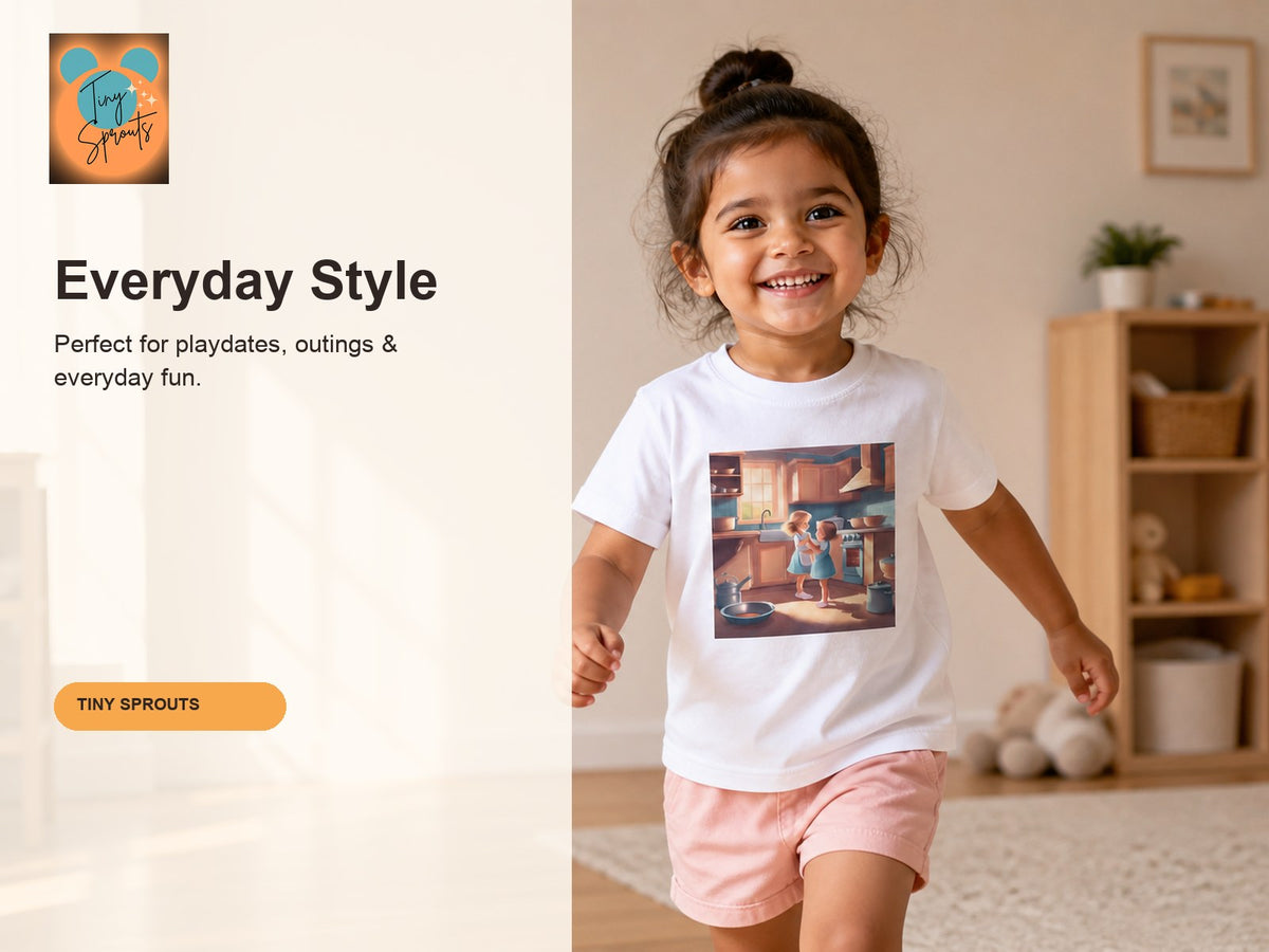 Tiny Sprouts Girls in the Kitchen Toddler T-Shirt – everyday styling