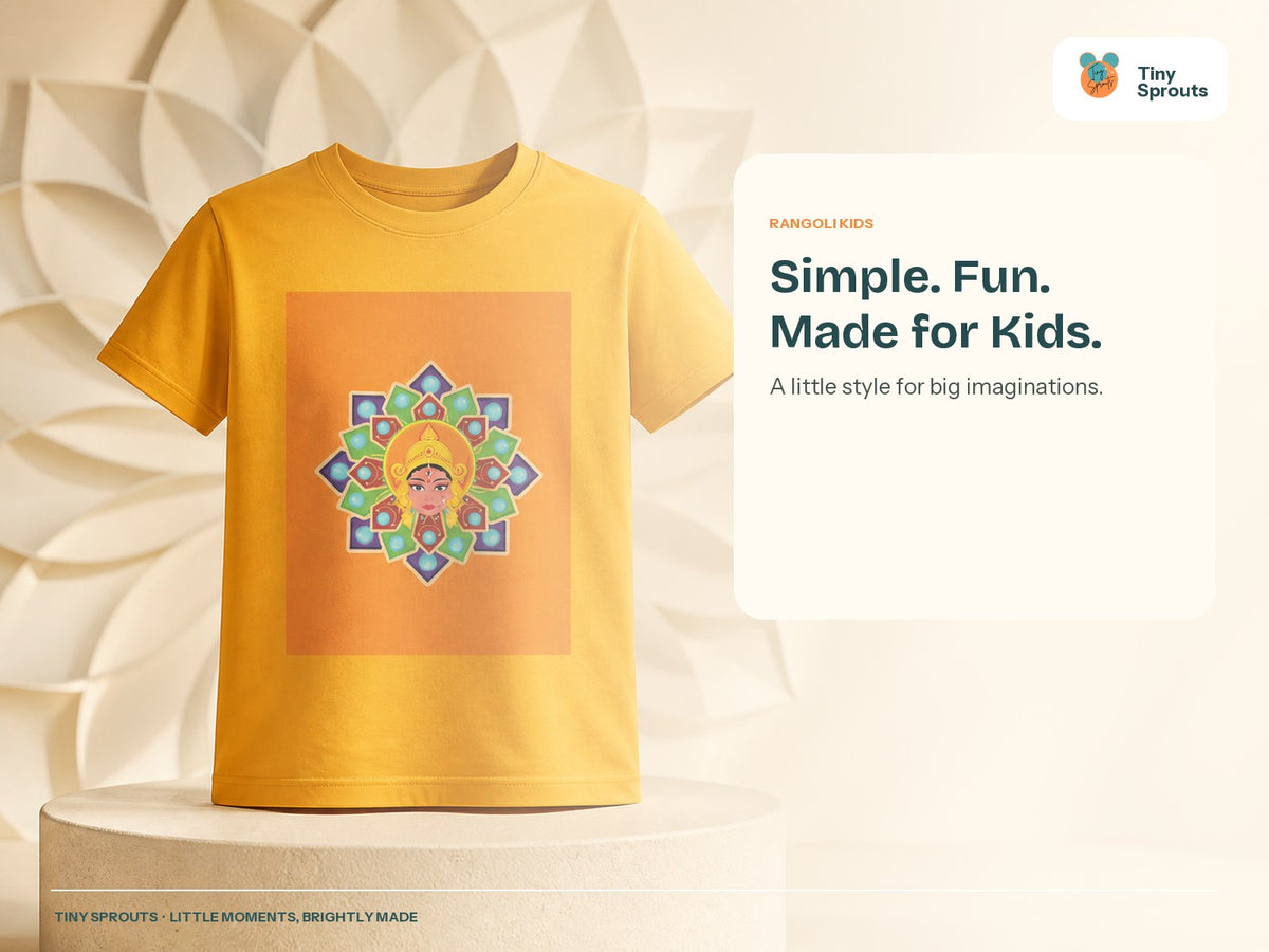 Tiny Sprouts Girls Rangoli T-Shirt – product beauty shot