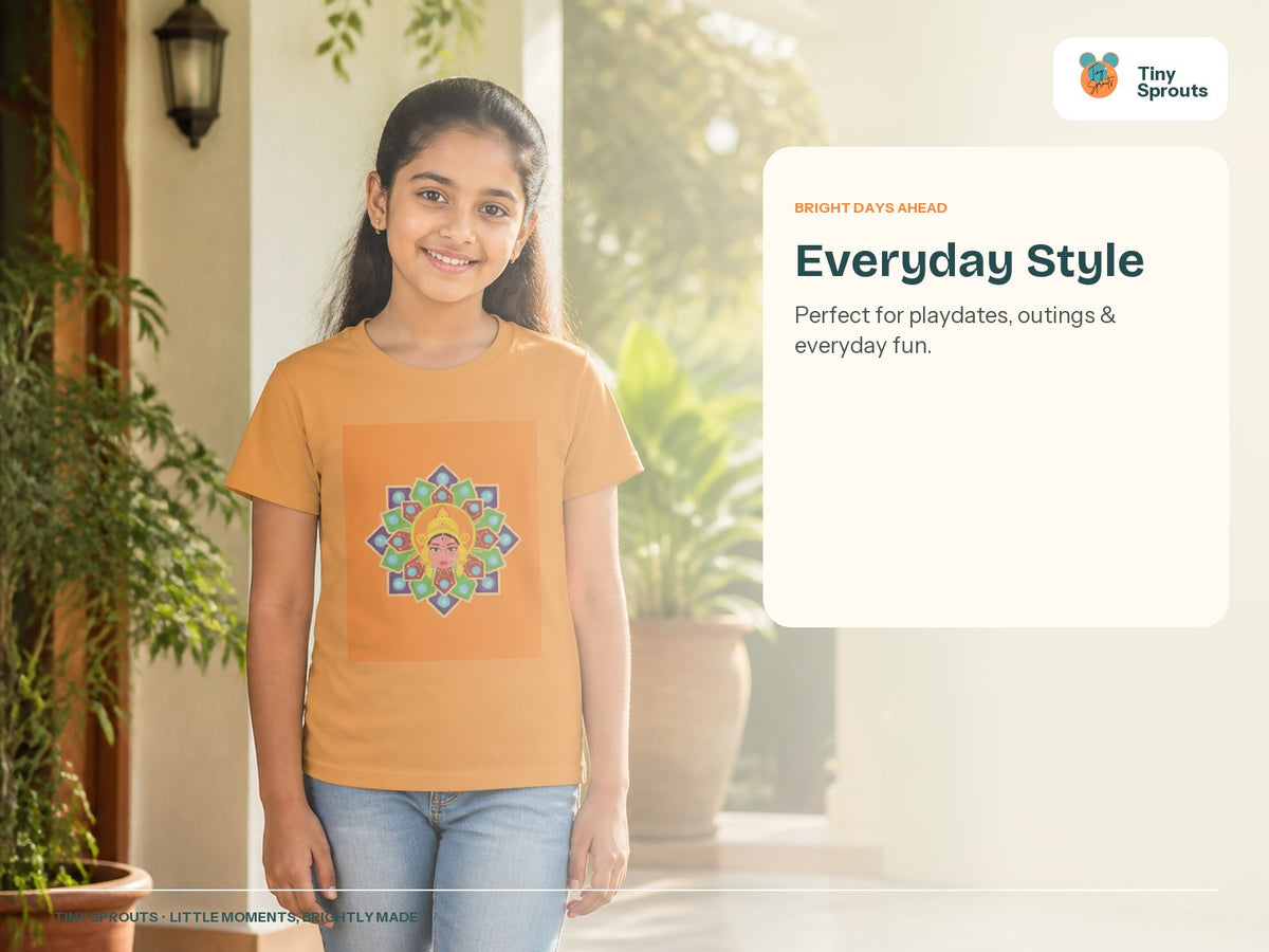 Tiny Sprouts Girls Rangoli T-Shirt – everyday styling