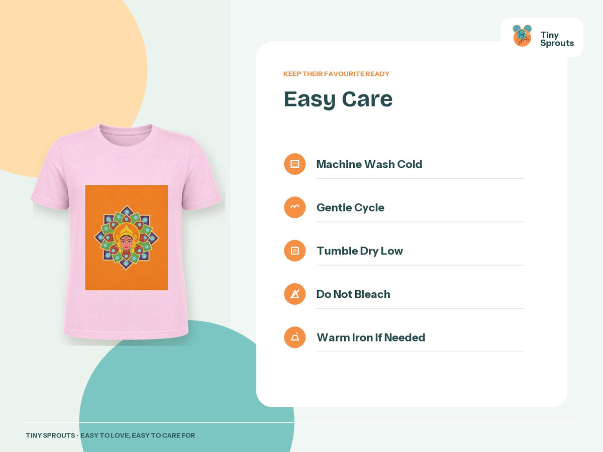 Tiny Sprouts Girls Rangoli T-Shirt – easy care