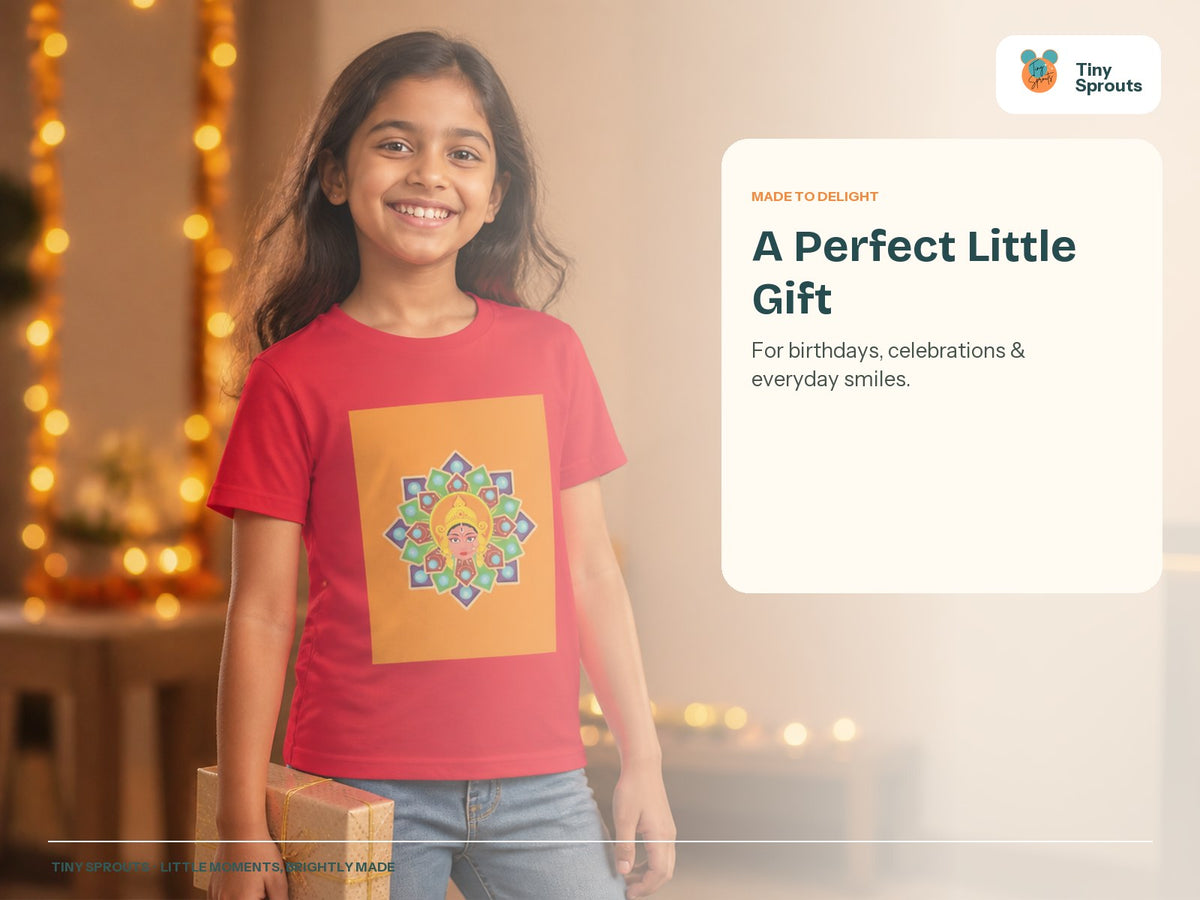 Tiny Sprouts Girls Rangoli T-Shirt – gift-ready