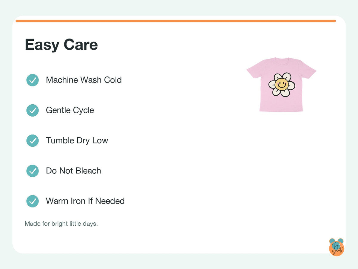Tiny Sprouts Smiling Flower Toddler T-Shirt – easy care