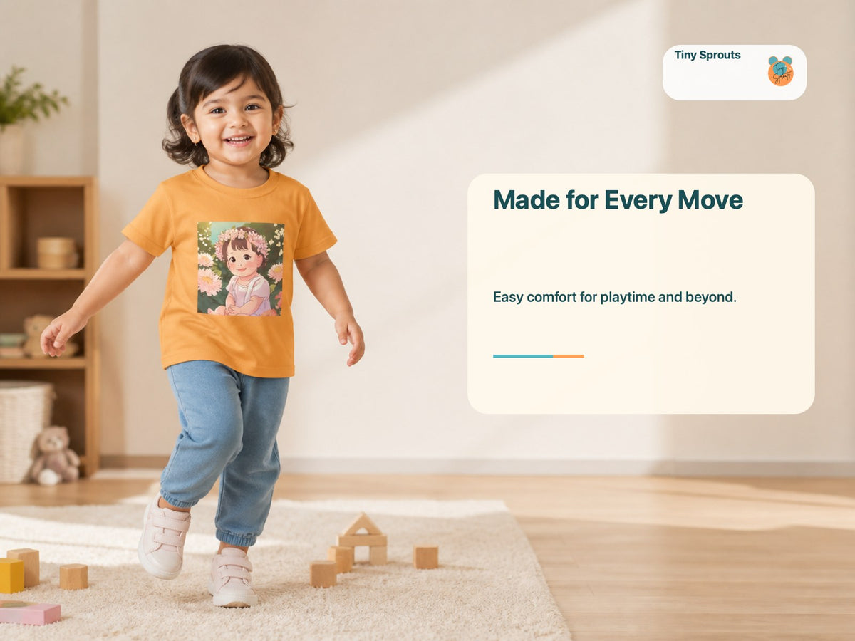Tiny Sprouts Smiling Girl Toddler T-Shirt – play-ready fit