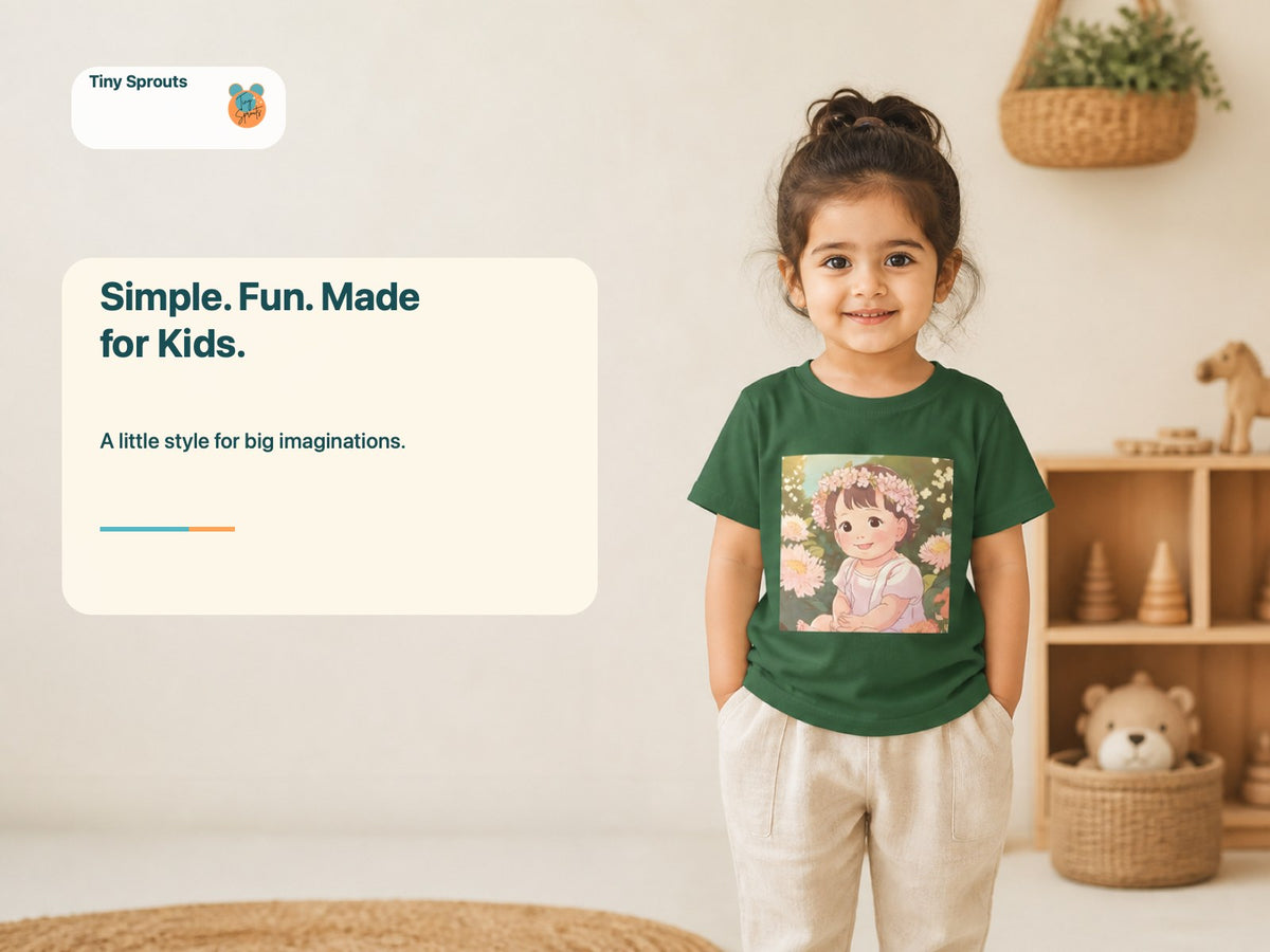 Tiny Sprouts Smiling Girl Toddler T-Shirt – product beauty shot