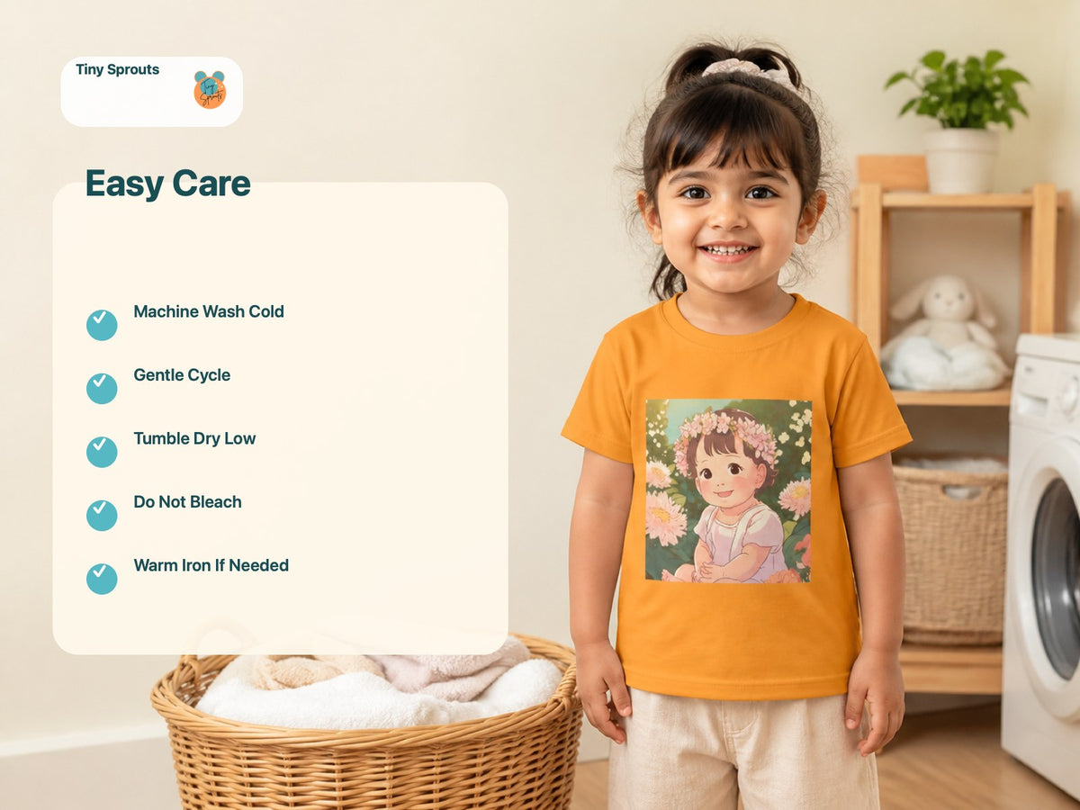 Tiny Sprouts Smiling Girl Toddler T-Shirt – easy care