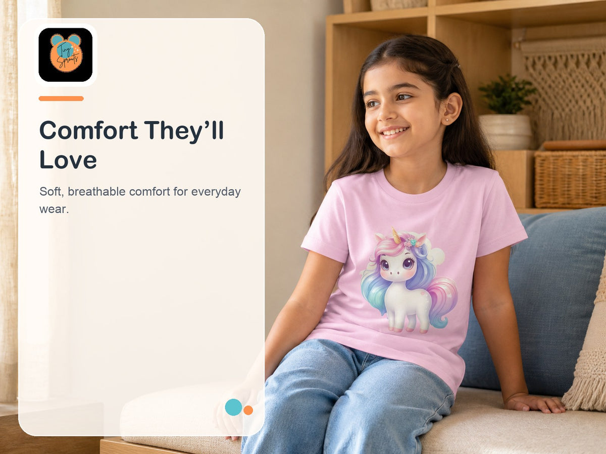 Tiny Sprouts Unicorn T-Shirt for Kids – comfort and fabric