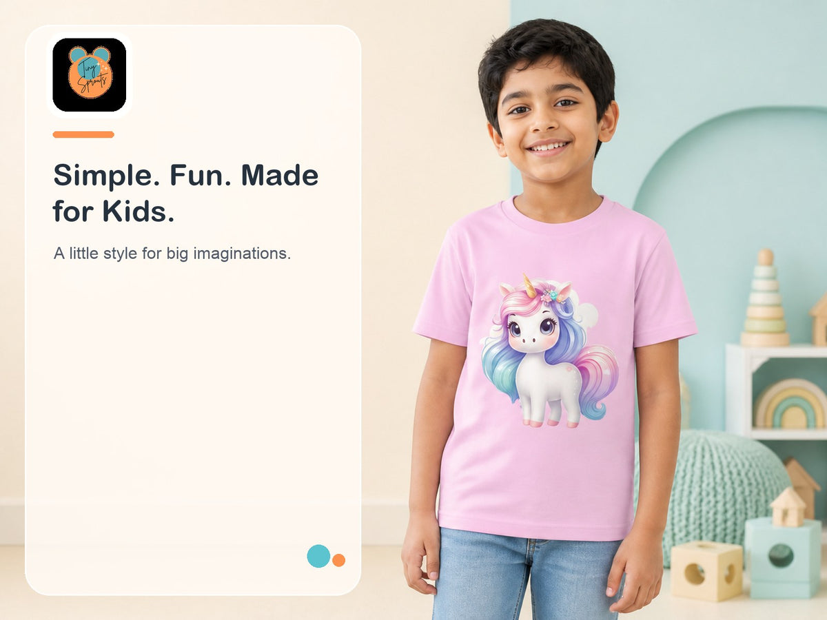 Tiny Sprouts Unicorn T-Shirt for Kids – product beauty shot