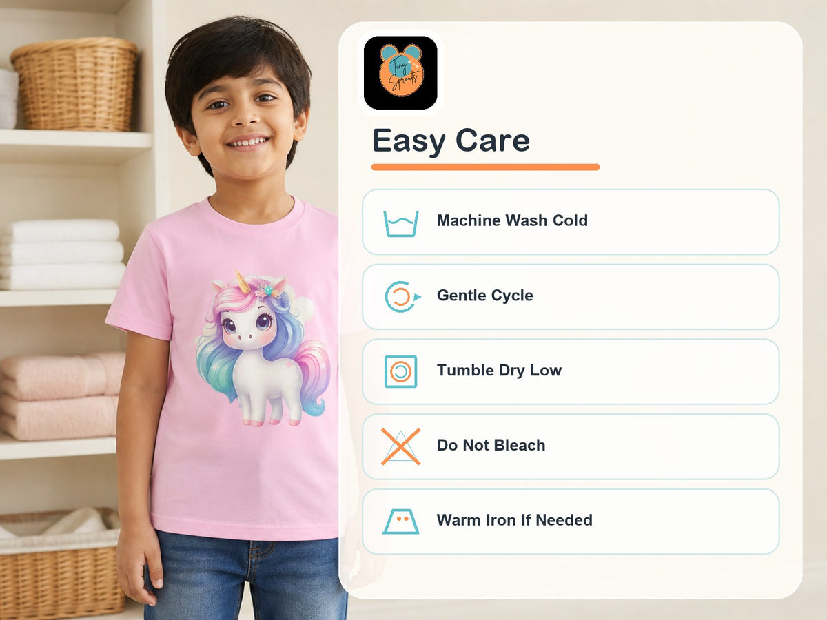 Tiny Sprouts Unicorn T-Shirt for Kids – easy care