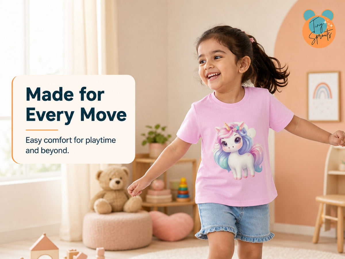 Tiny Sprouts Unicorn T-Shirt for Toddlers – play-ready fit