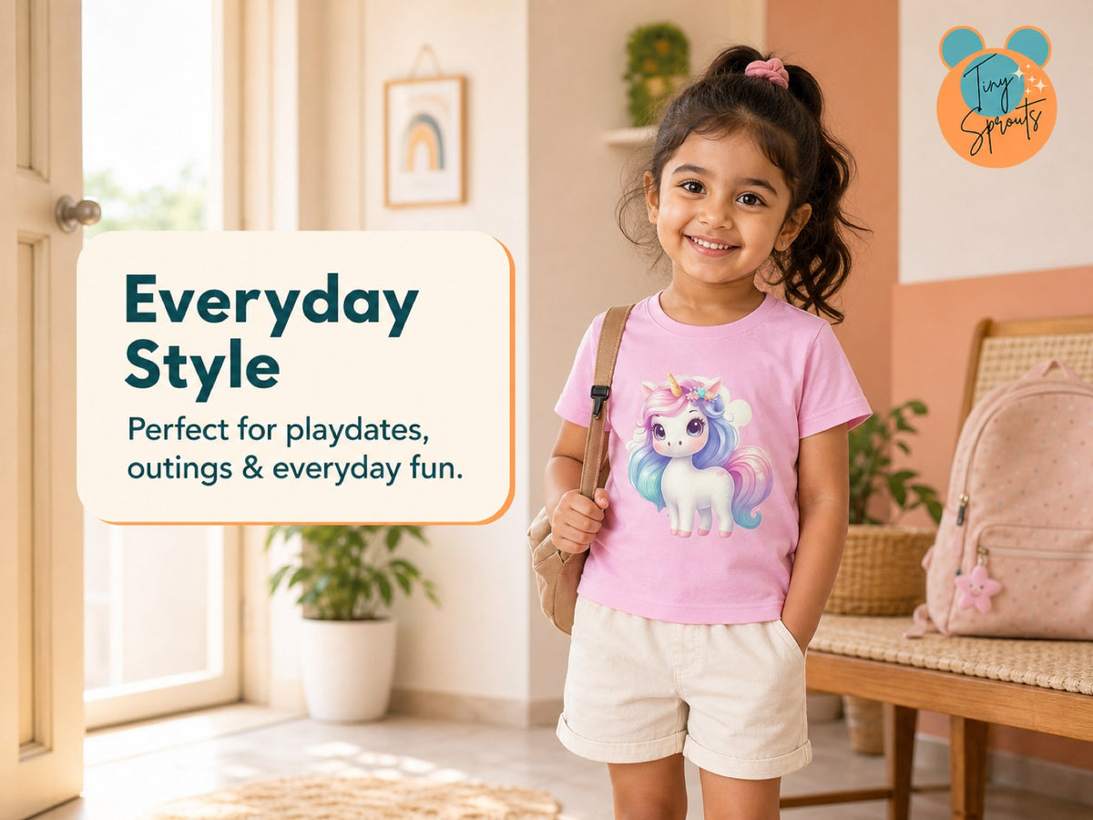 Tiny Sprouts Unicorn T-Shirt for Toddlers – everyday styling