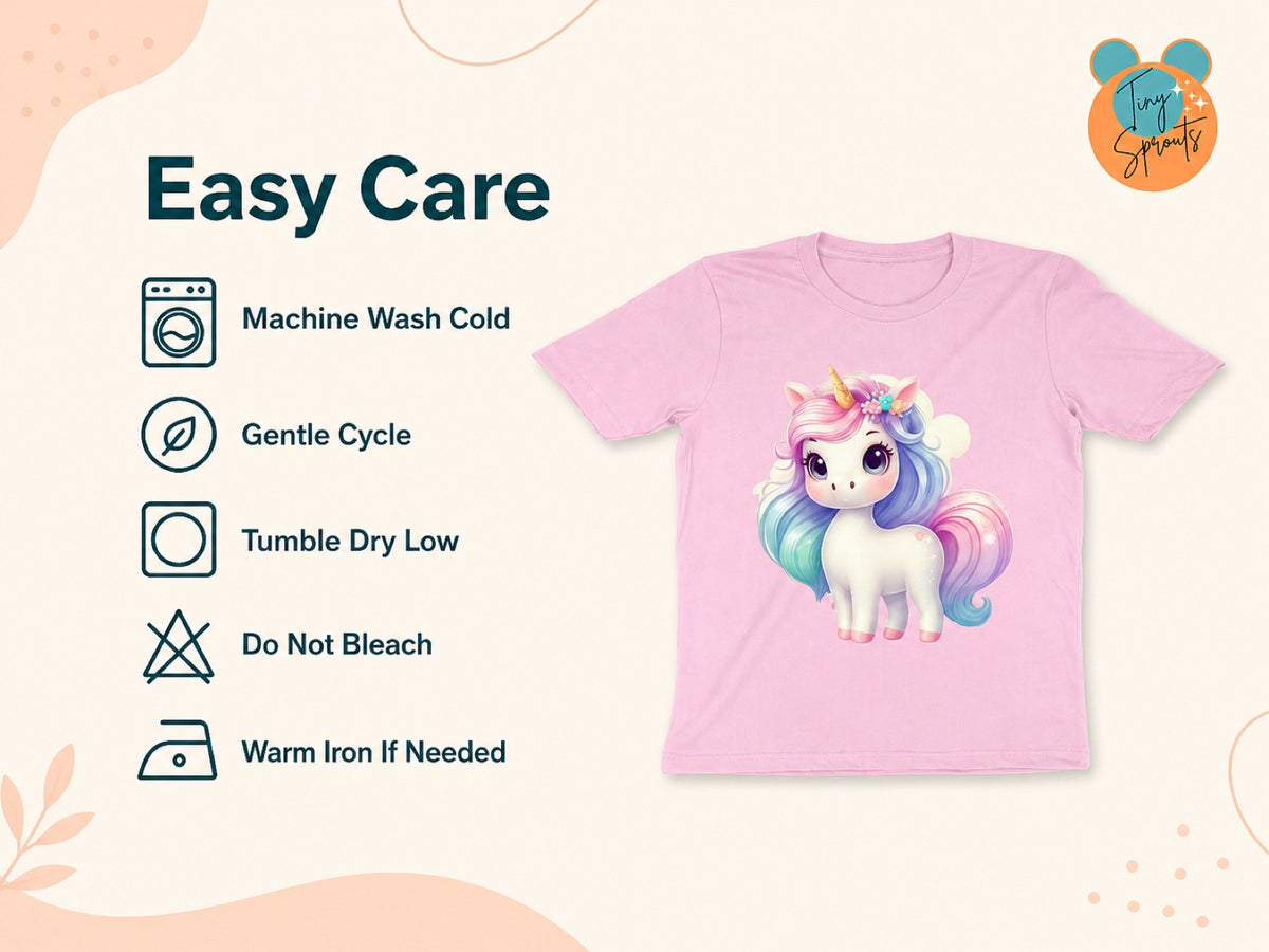 Tiny Sprouts Unicorn T-Shirt for Toddlers – easy care