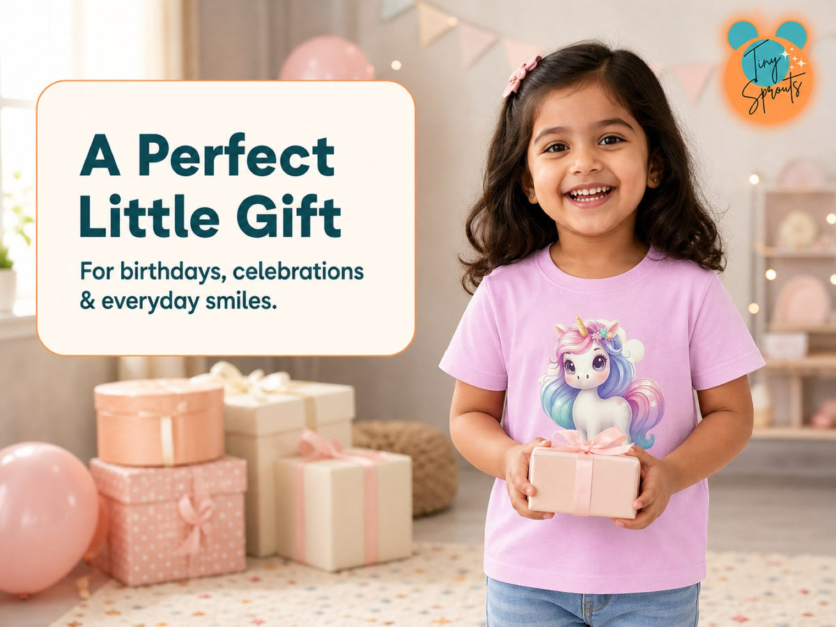 Tiny Sprouts Unicorn T-Shirt for Toddlers – gift-ready